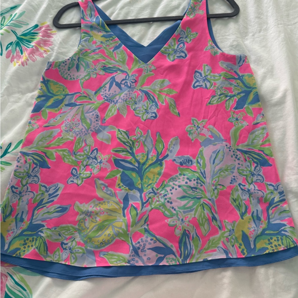 Lilly Pulitzer Pink and Green Floral Skirt